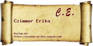 Czimmer Erika névjegykártya